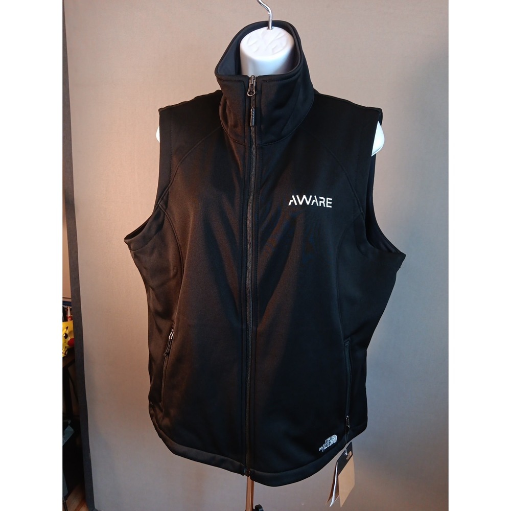 The North Face Black Full Zip Windwall Vest Womens XL Classic AWARE EMBROIDERY - Picture 6 of 12